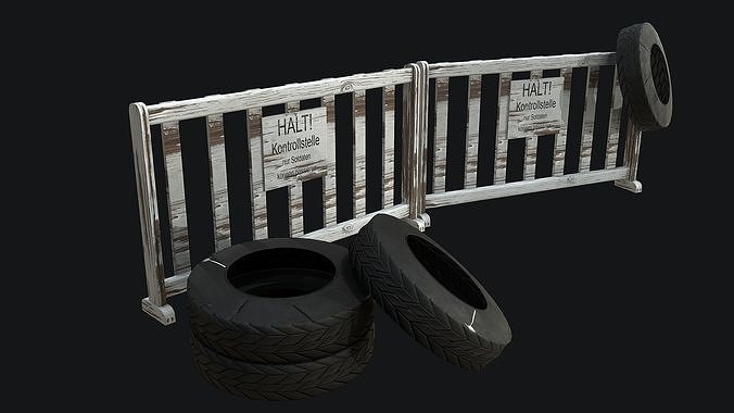 WW2 Checkpoint  PBR Low-poly 3D model