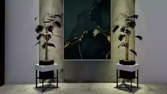 Revit Family plant with High Quality support 3D 3D model