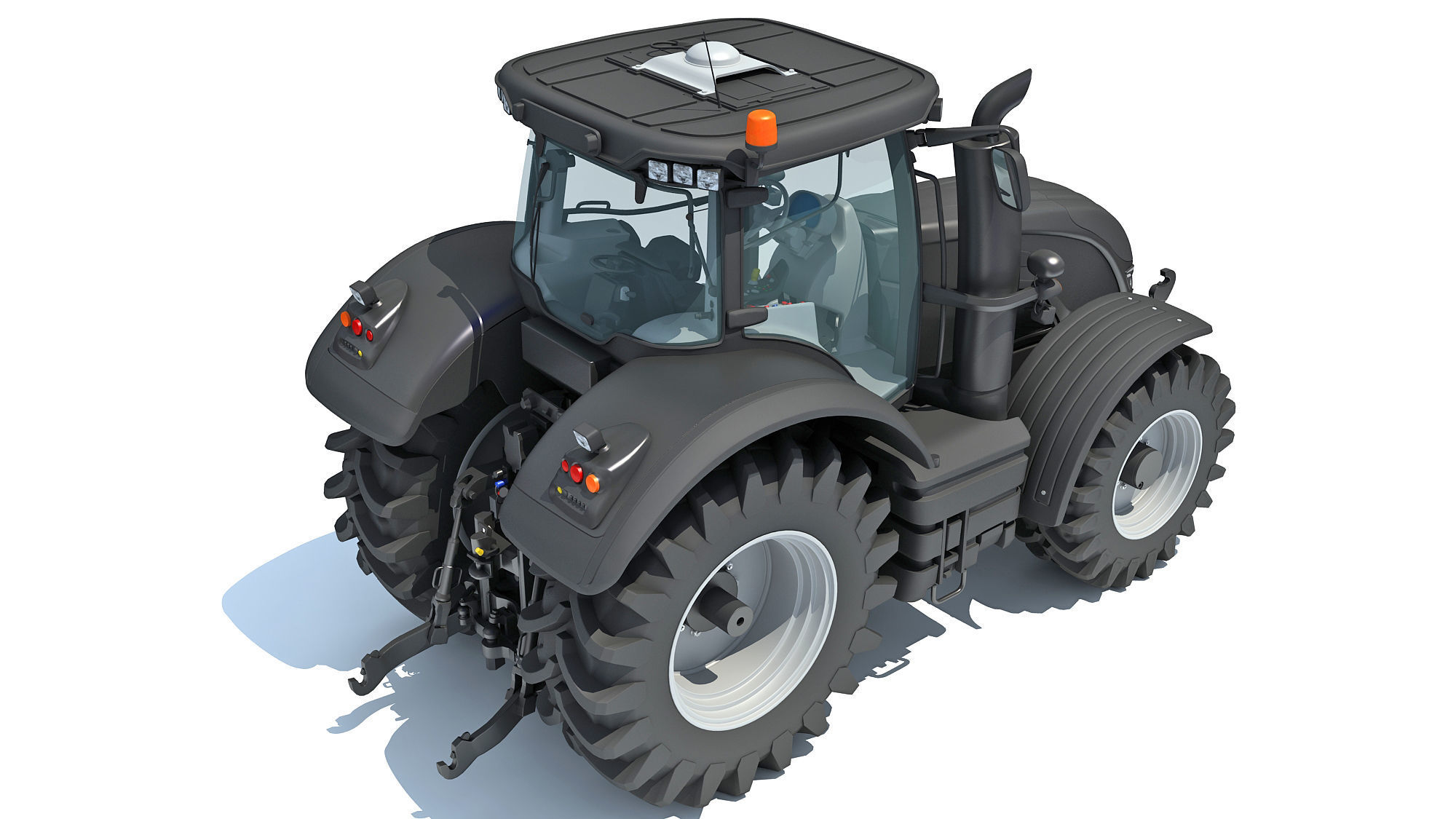 Black Tractor 3D model_5
