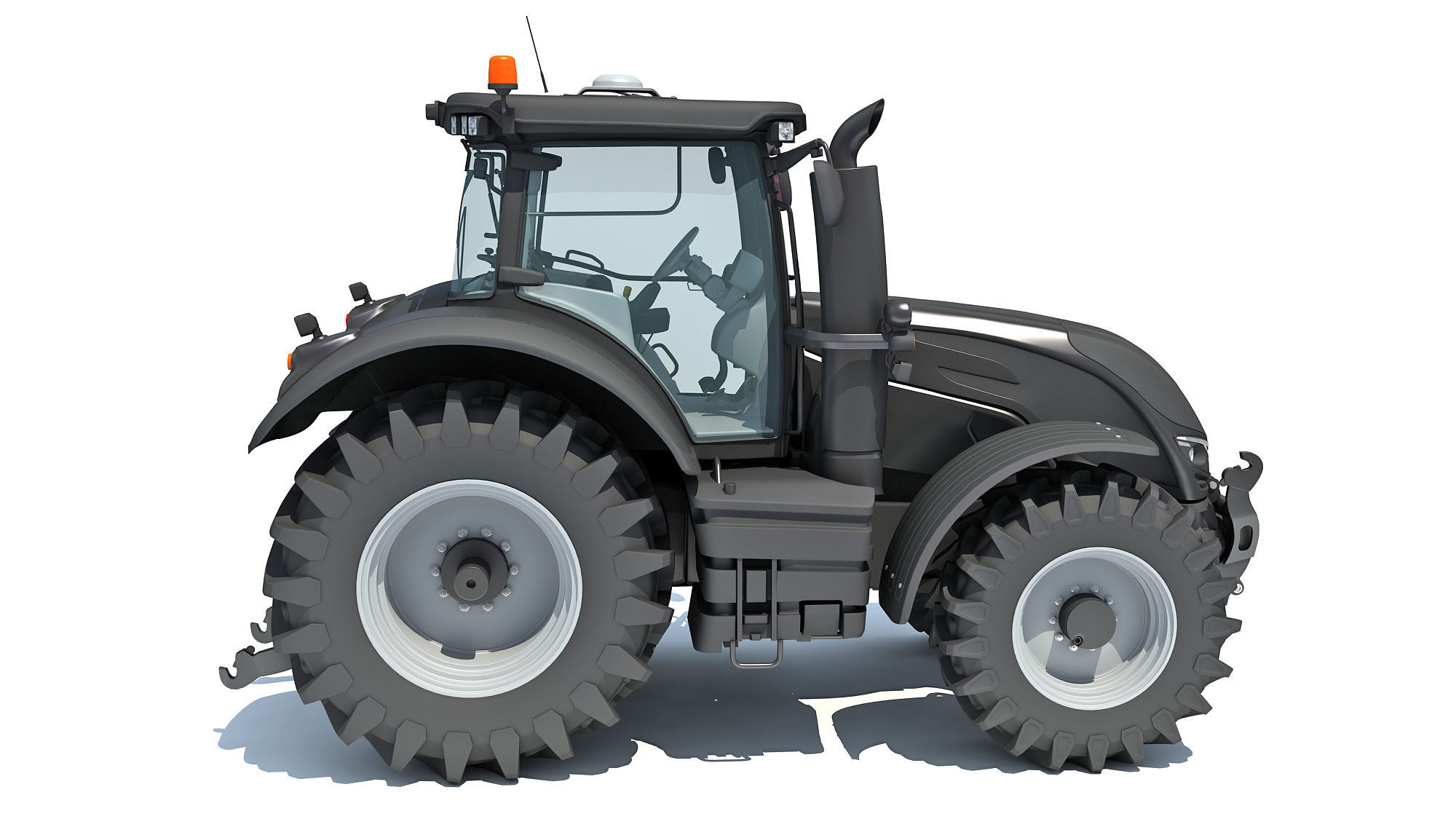 Black Tractor 3D model_6