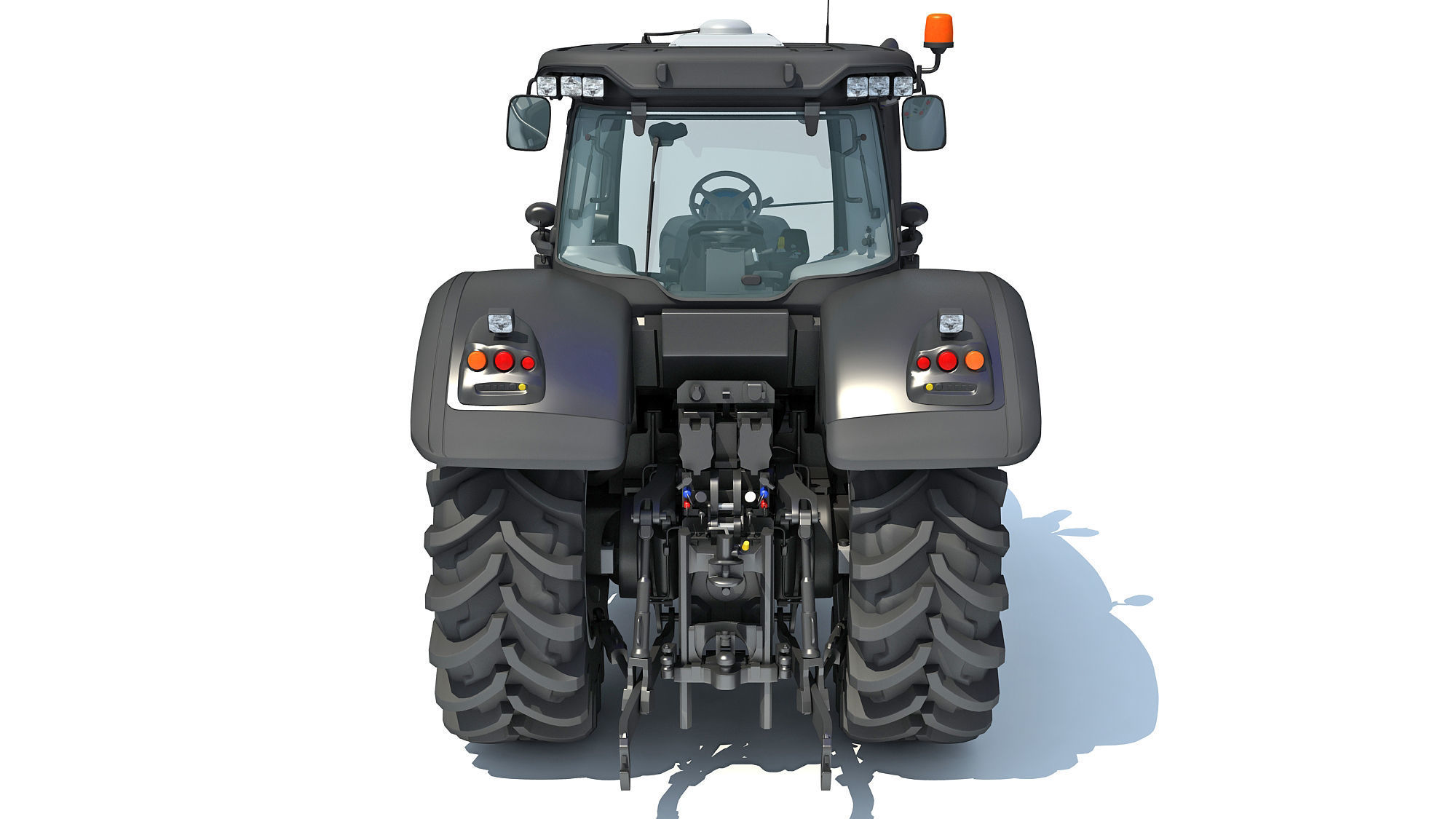 Black Tractor 3D model_3
