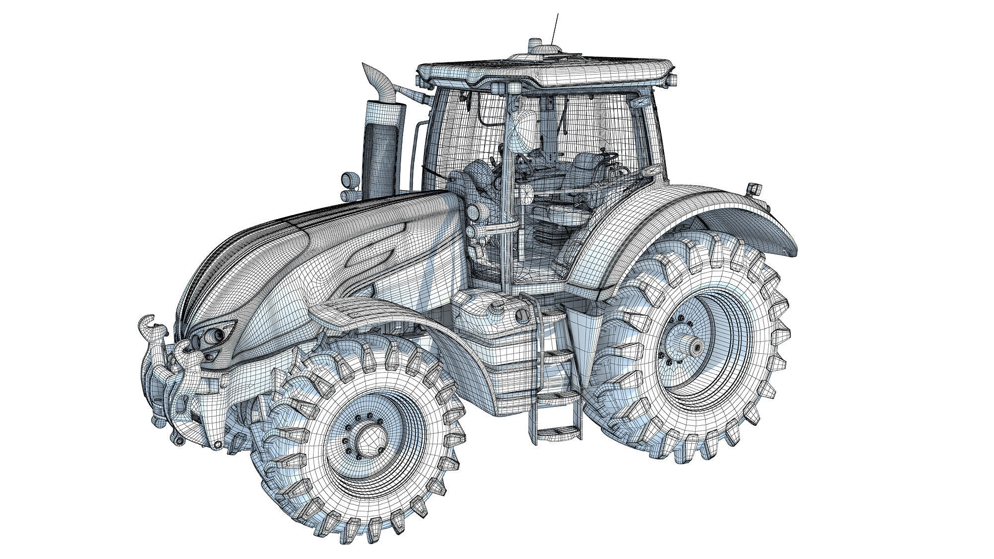 Black Tractor 3D model_16