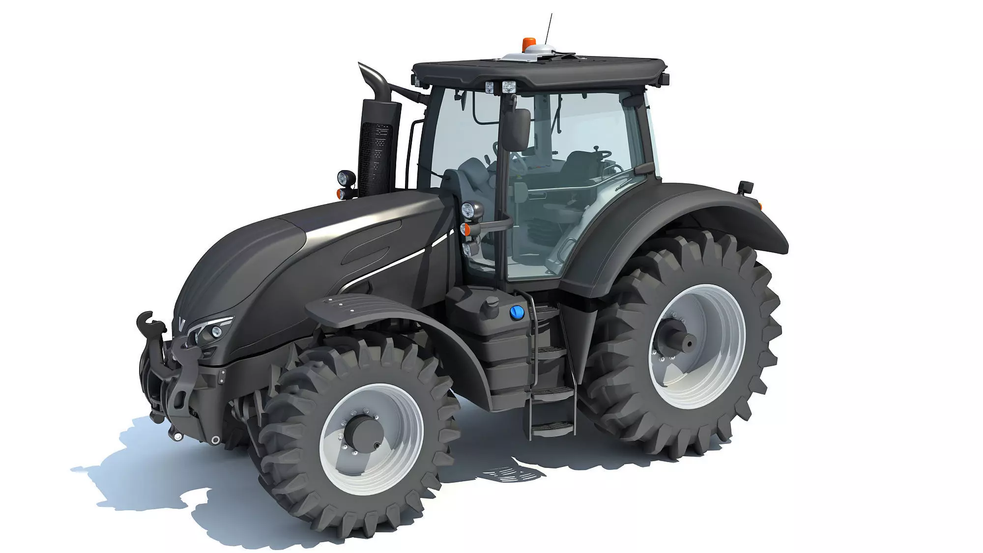 Black Tractor 3D model_0