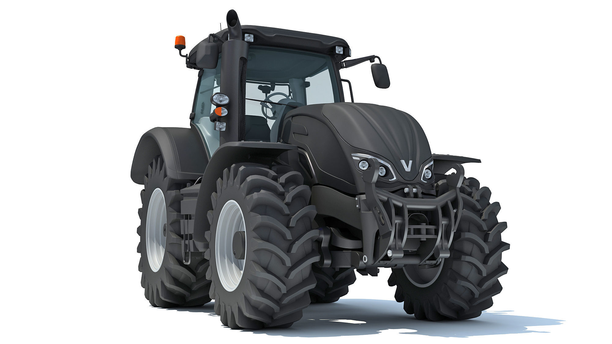 Black Tractor 3D model_9