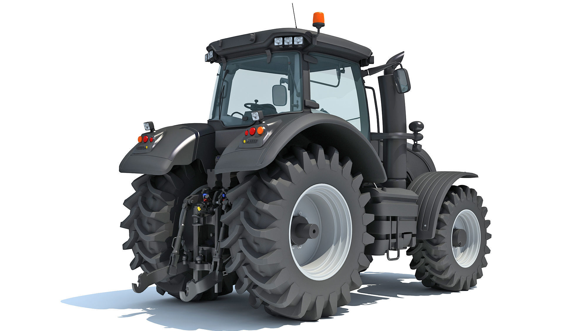 Black Tractor 3D model_4