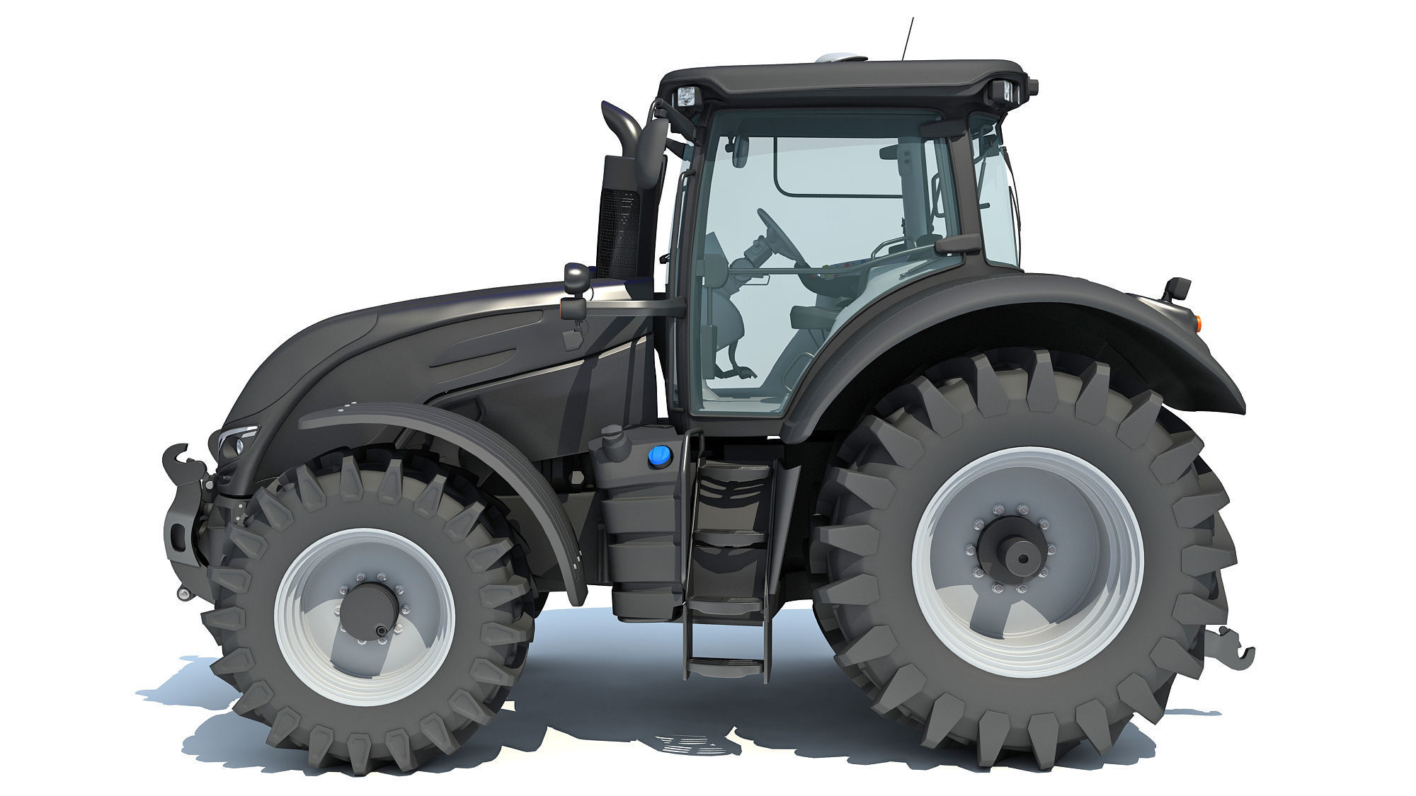 Black Tractor 3D model_1