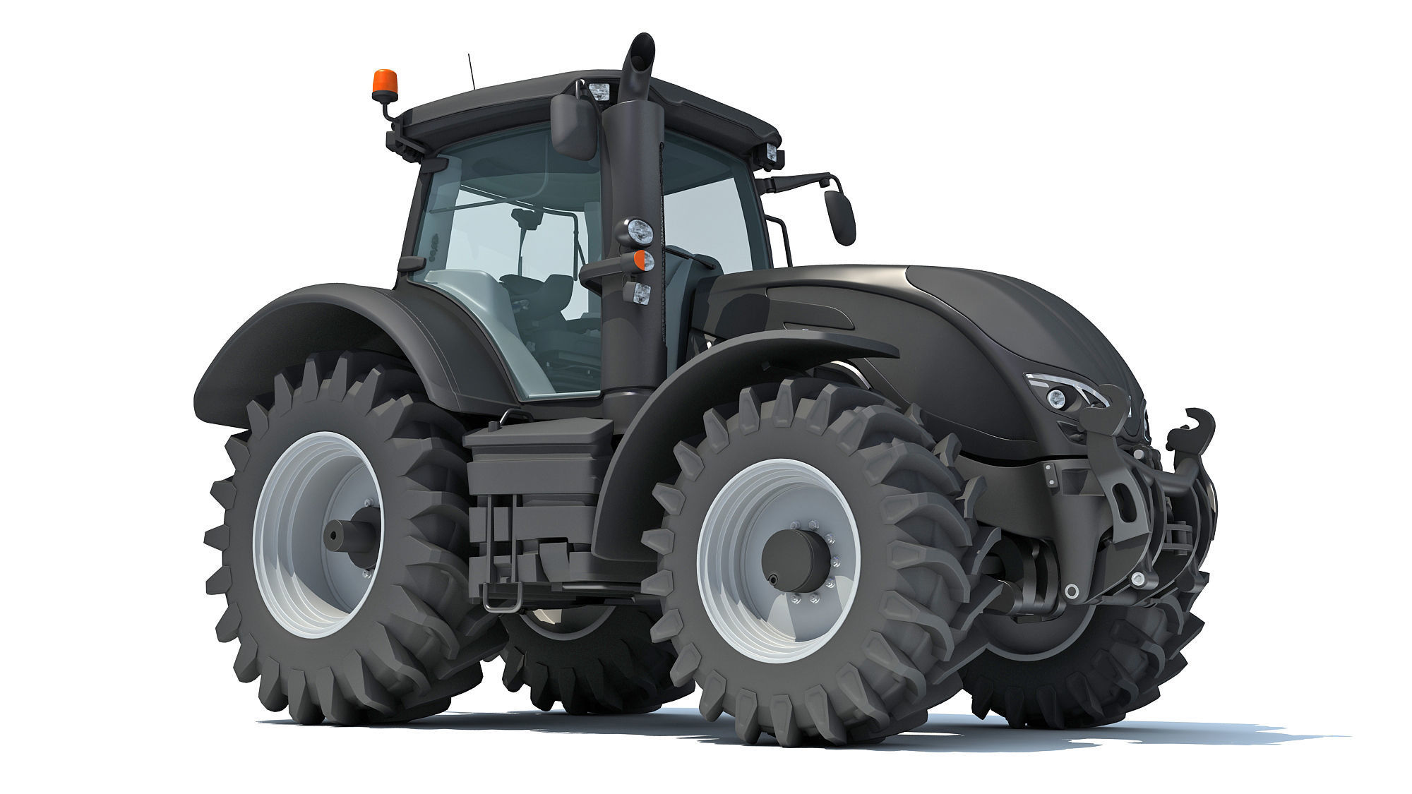 Black Tractor 3D model_8