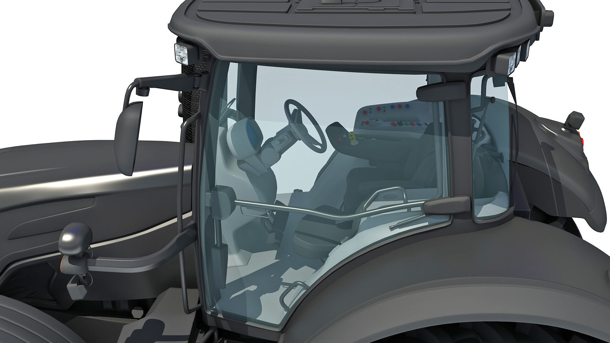 Black Tractor 3D model_14