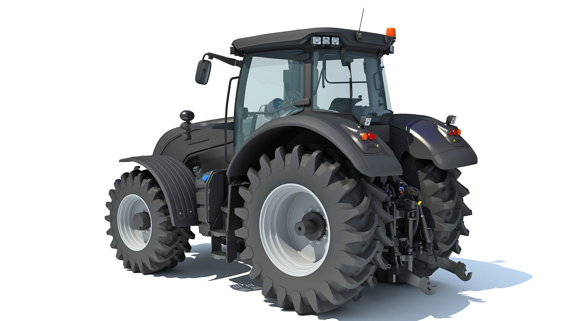 Black Tractor 3D model_2
