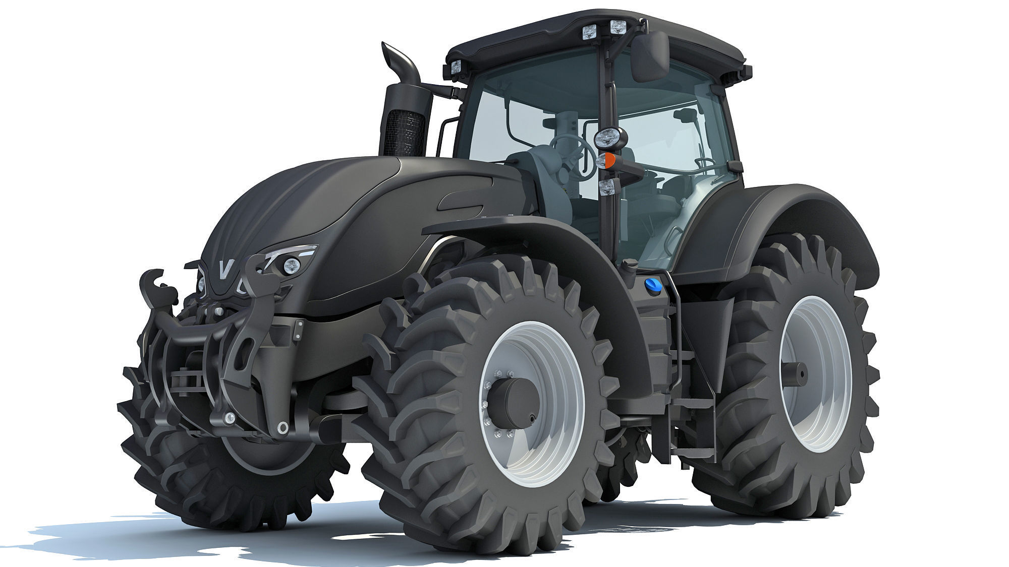 Black Tractor 3D model_11