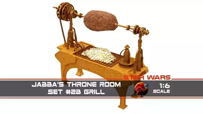 Jabbas Throne Room - Set 2b - Grill  1-6 scale Hottoys  3D print model