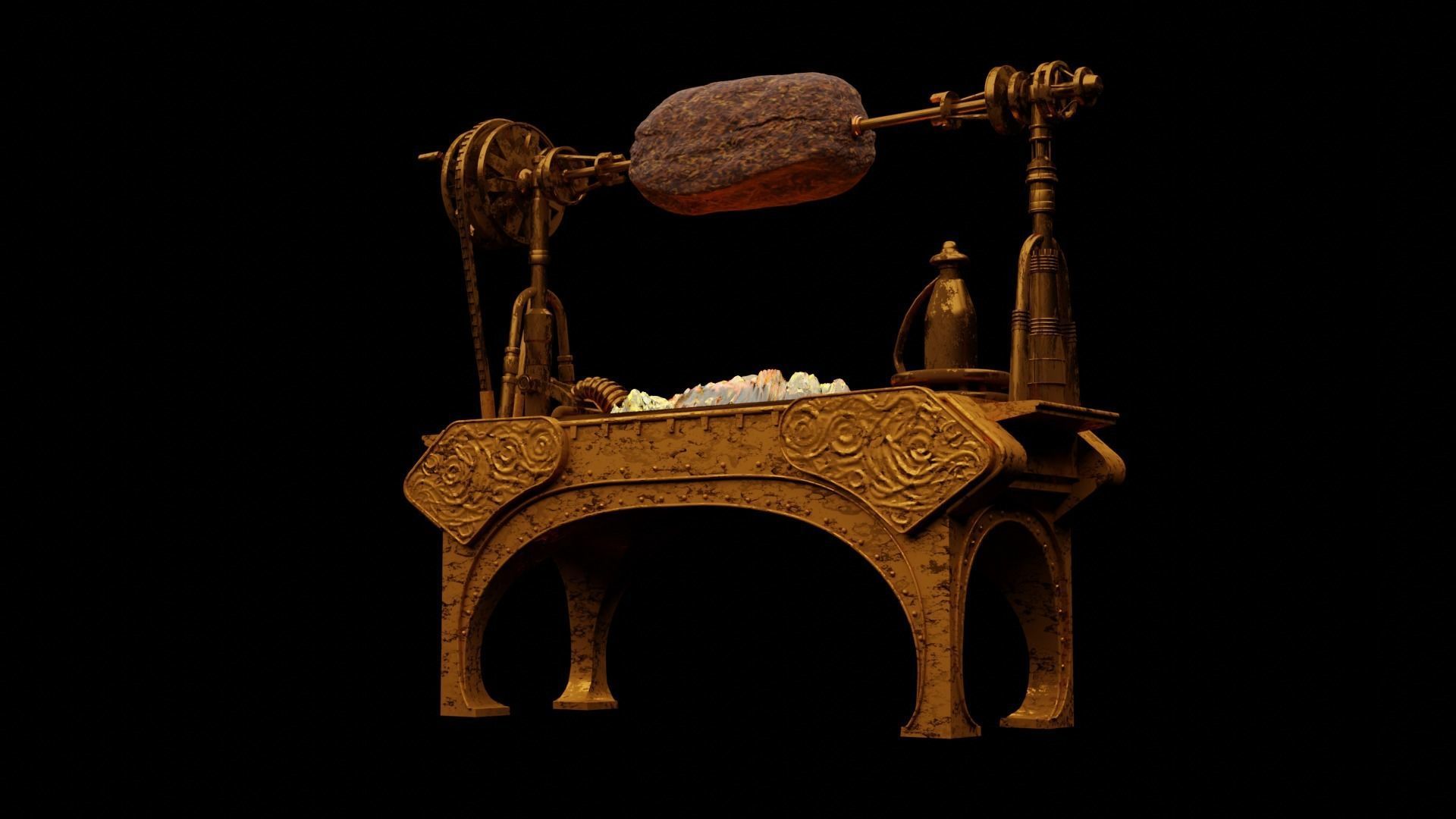 Jabbas Throne Room - Set 2b - Grill 1-6 scale Hottoys 3D print model_11