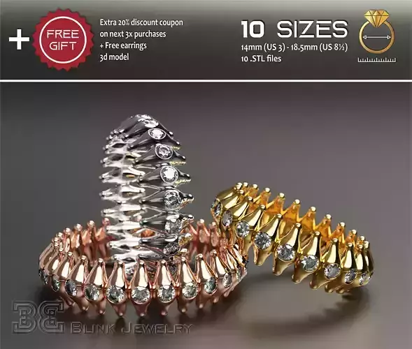 Eternity diamond unique ring printable wedding rings package 