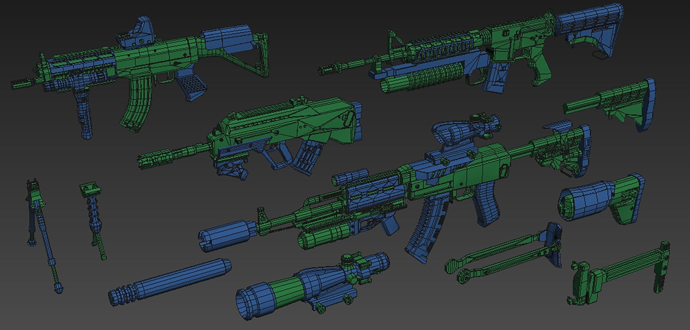 Guns Maker Low-poly 3D model_6