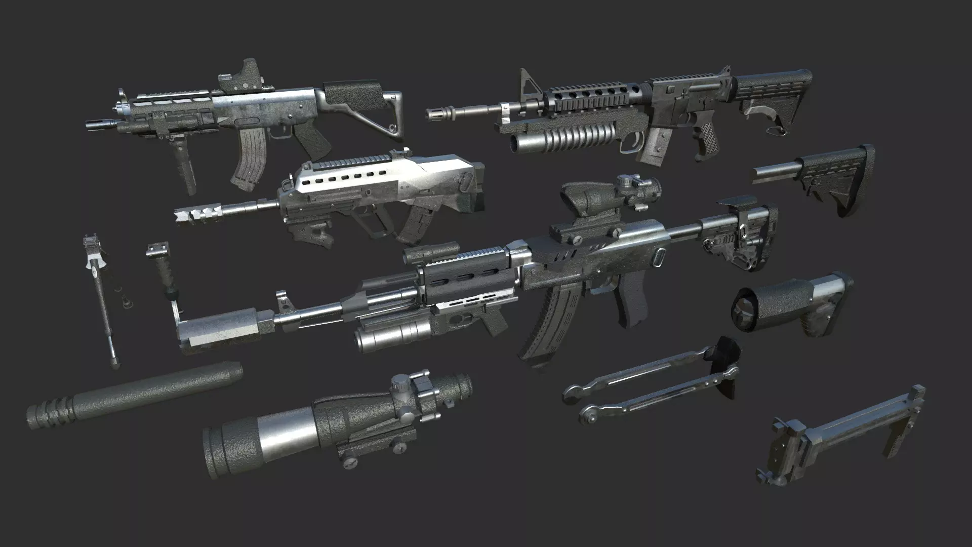 Guns Maker Low-poly 3D model_0