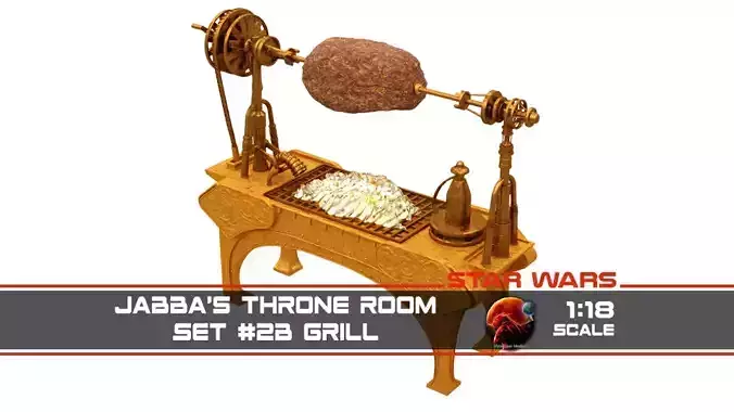 Jabbas Throne Room - Set 2b - Grill  1-18 scale Kenner Hasbro 3D print model