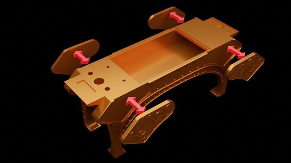 Jabbas Throne Room - Set 2b - Grill  1-18 scale Kenner Hasbro 3D print model_20