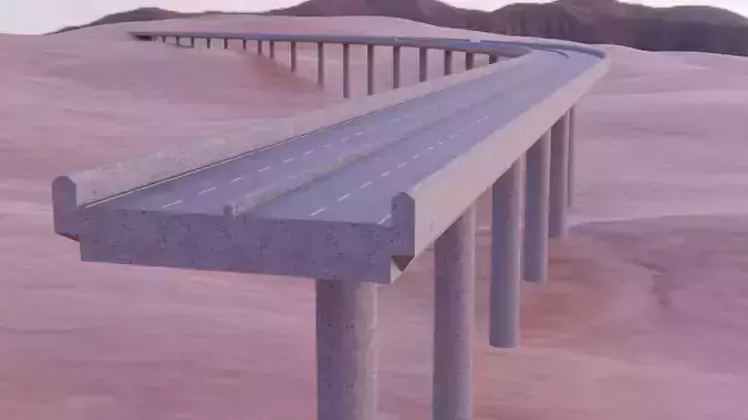 Freeway bridge in middle of desert