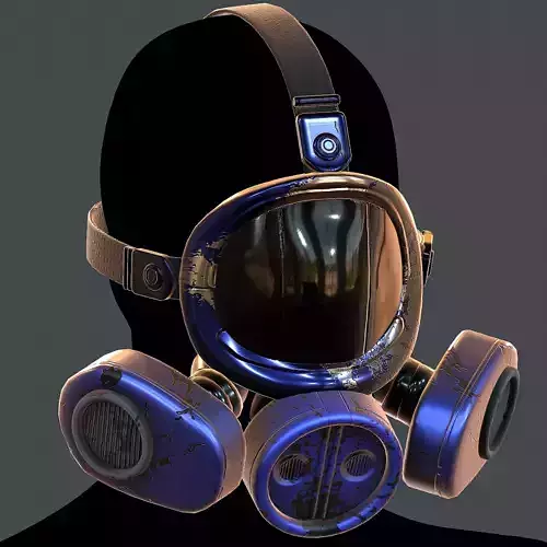 Gas mask helmet 3d model scifi Low-poly 