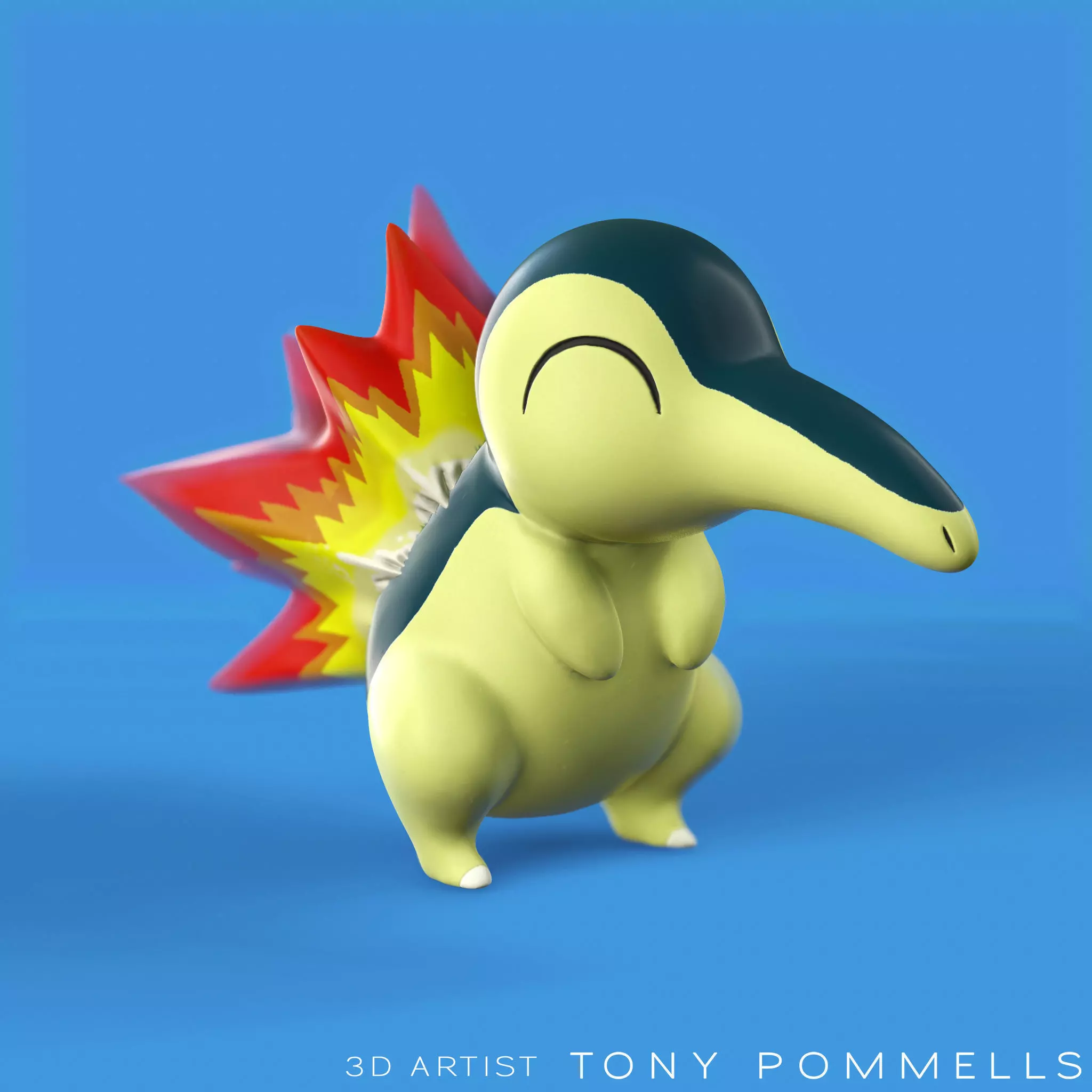 Printable Cyndaquil Figurine  Free 3D print model_0