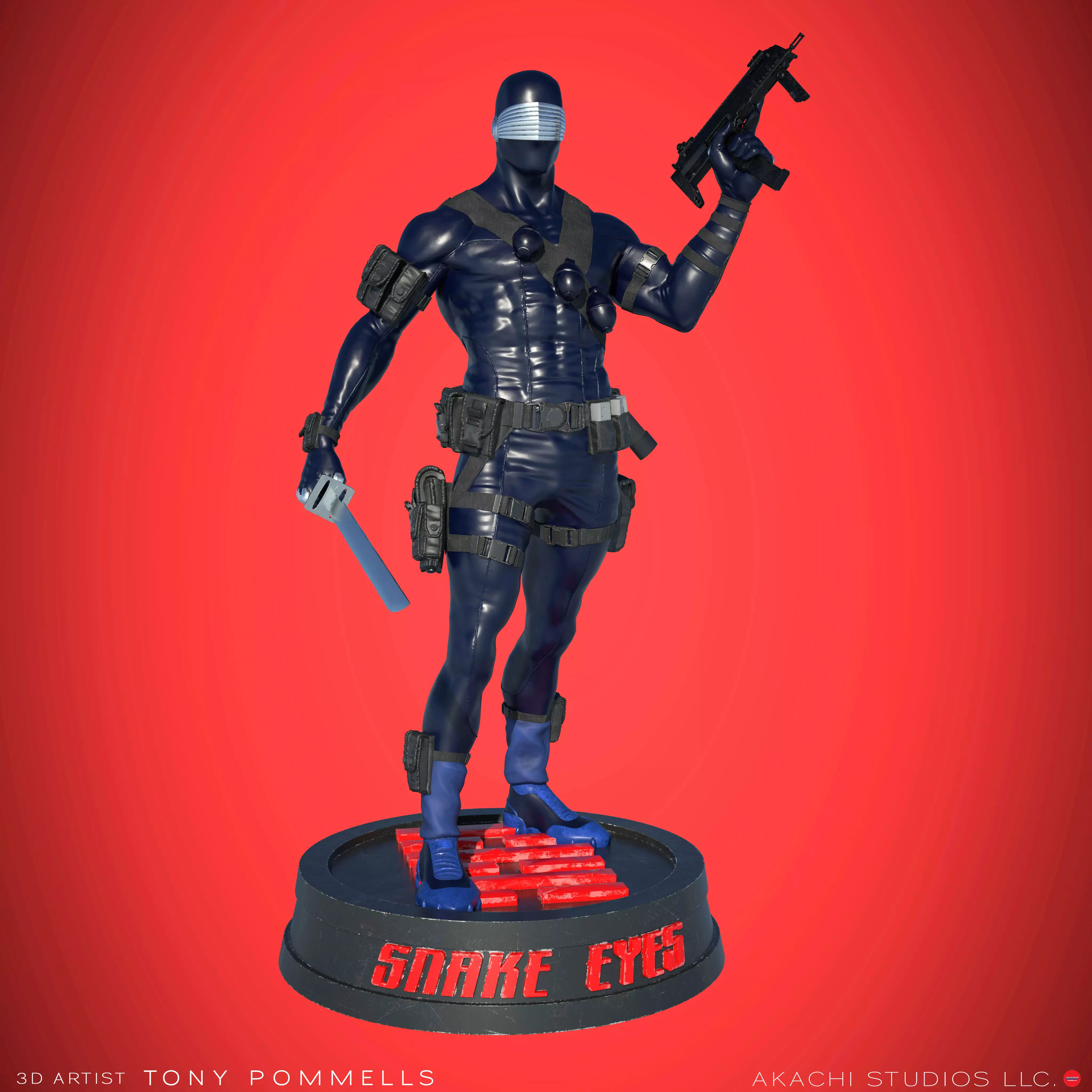 Snake Eyes Printable Statue 3D print model_0