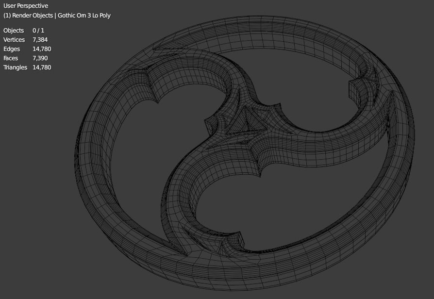 Gothic Ornament Decoration Low-poly 3D model_7