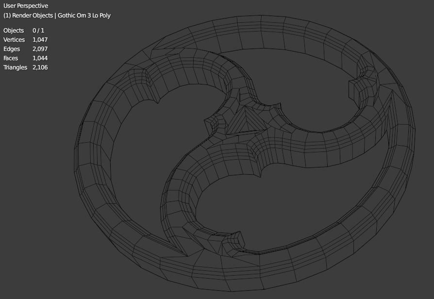 Gothic Ornament Decoration Low-poly 3D model_8