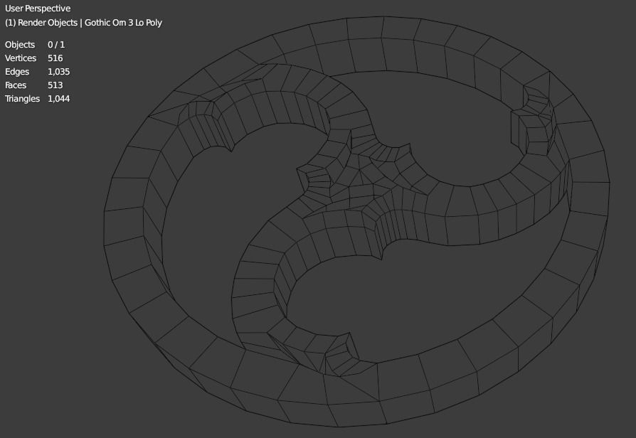 Gothic Ornament Decoration Low-poly 3D model_9