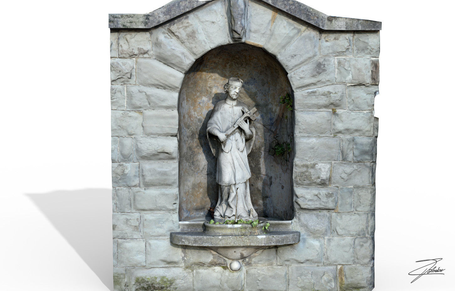 San Giovanni Nepomuceno Low-poly 3D model_12