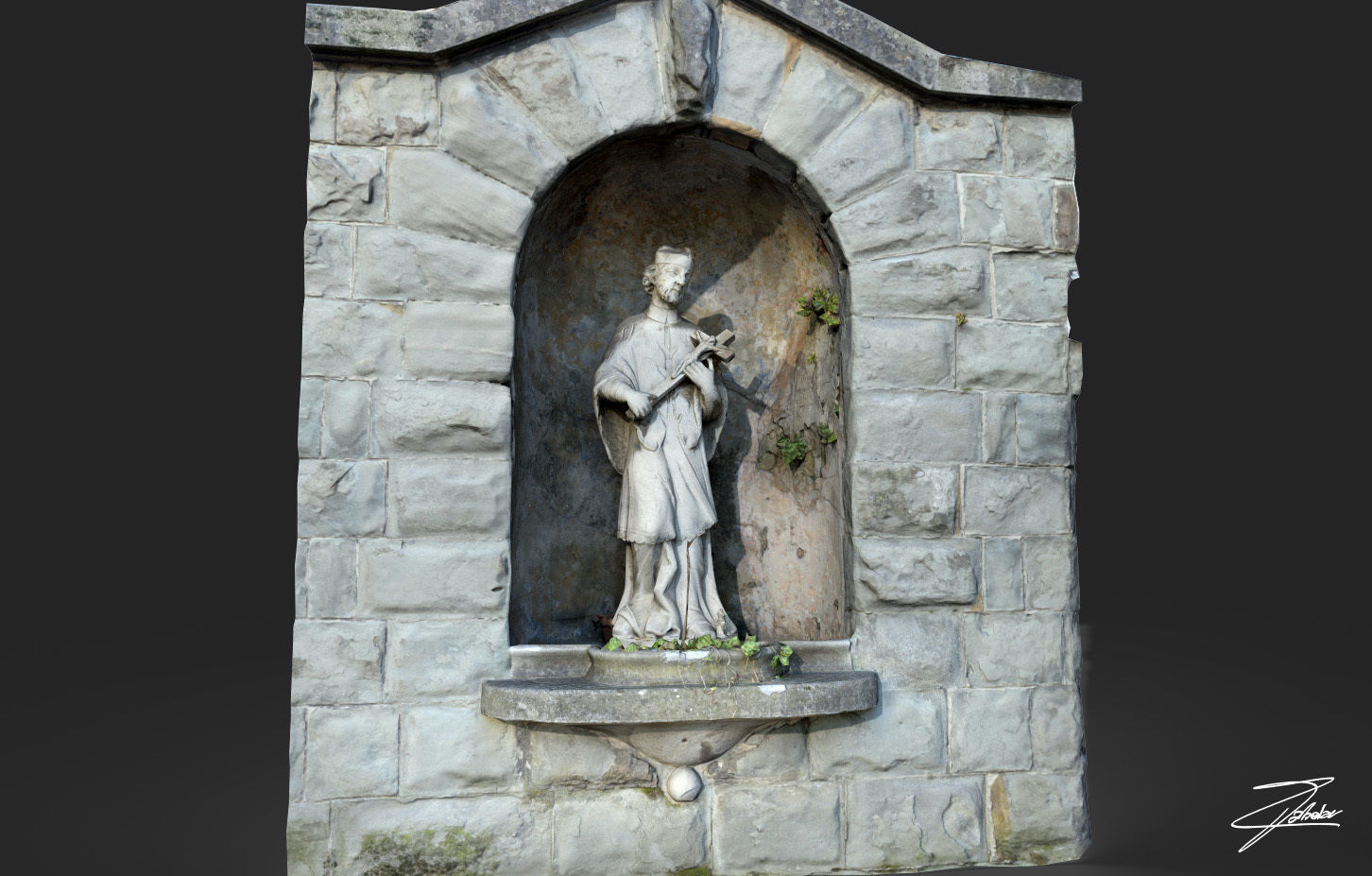 San Giovanni Nepomuceno Low-poly 3D model_1