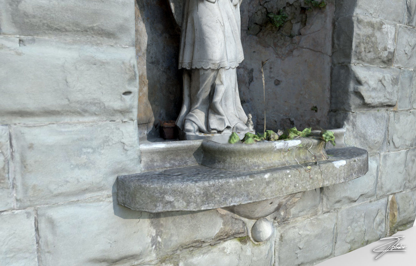 San Giovanni Nepomuceno Low-poly 3D model_5