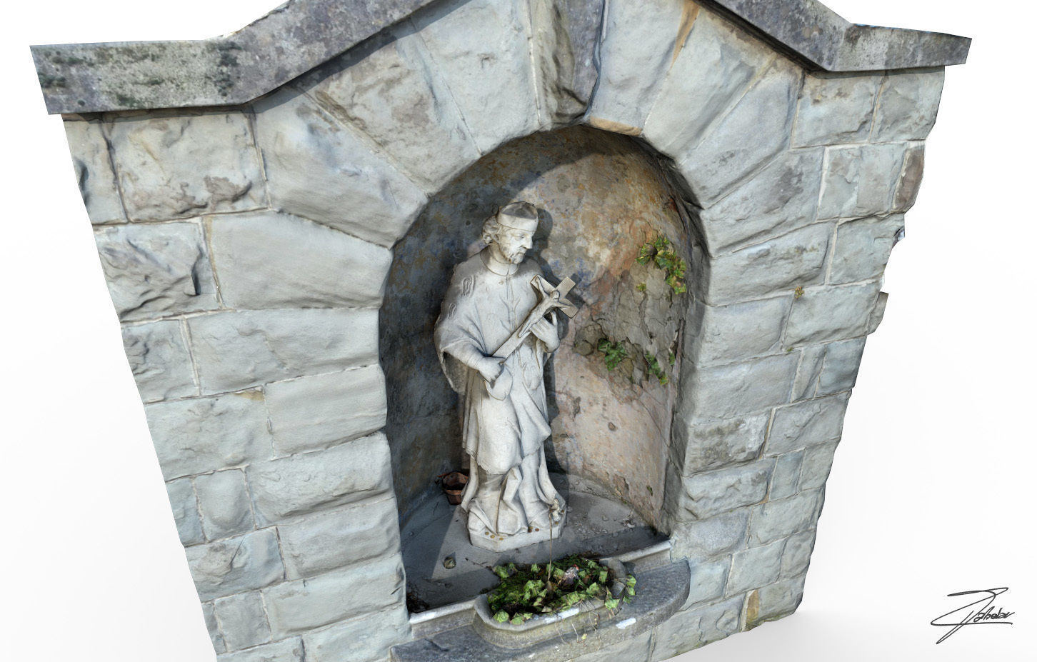 San Giovanni Nepomuceno Low-poly 3D model_2