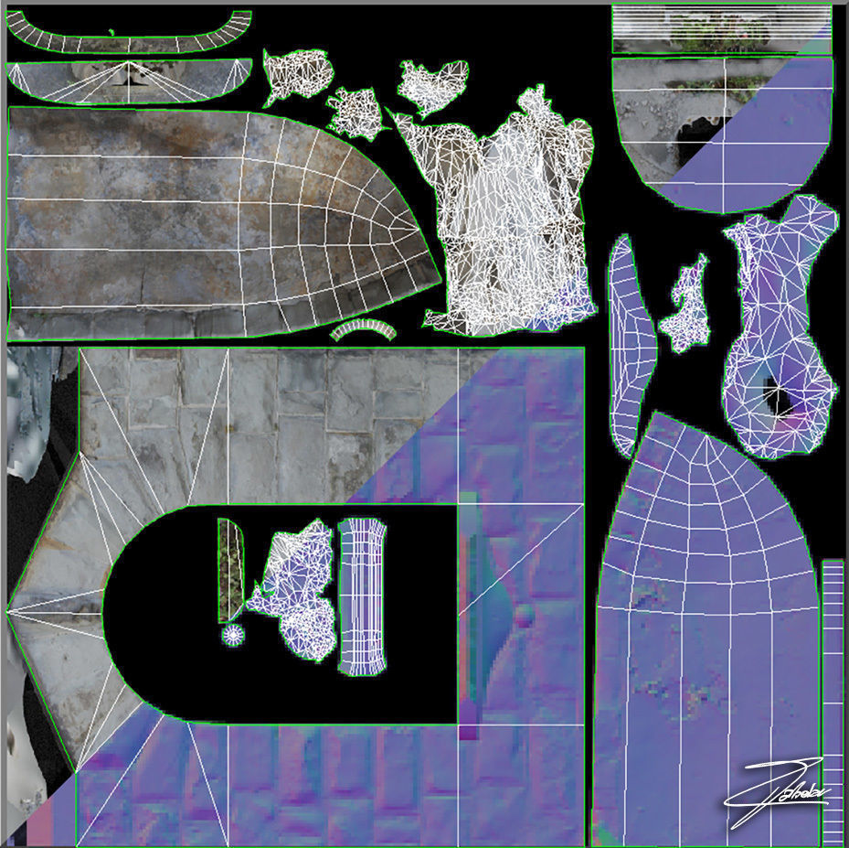 San Giovanni Nepomuceno Low-poly 3D model_16