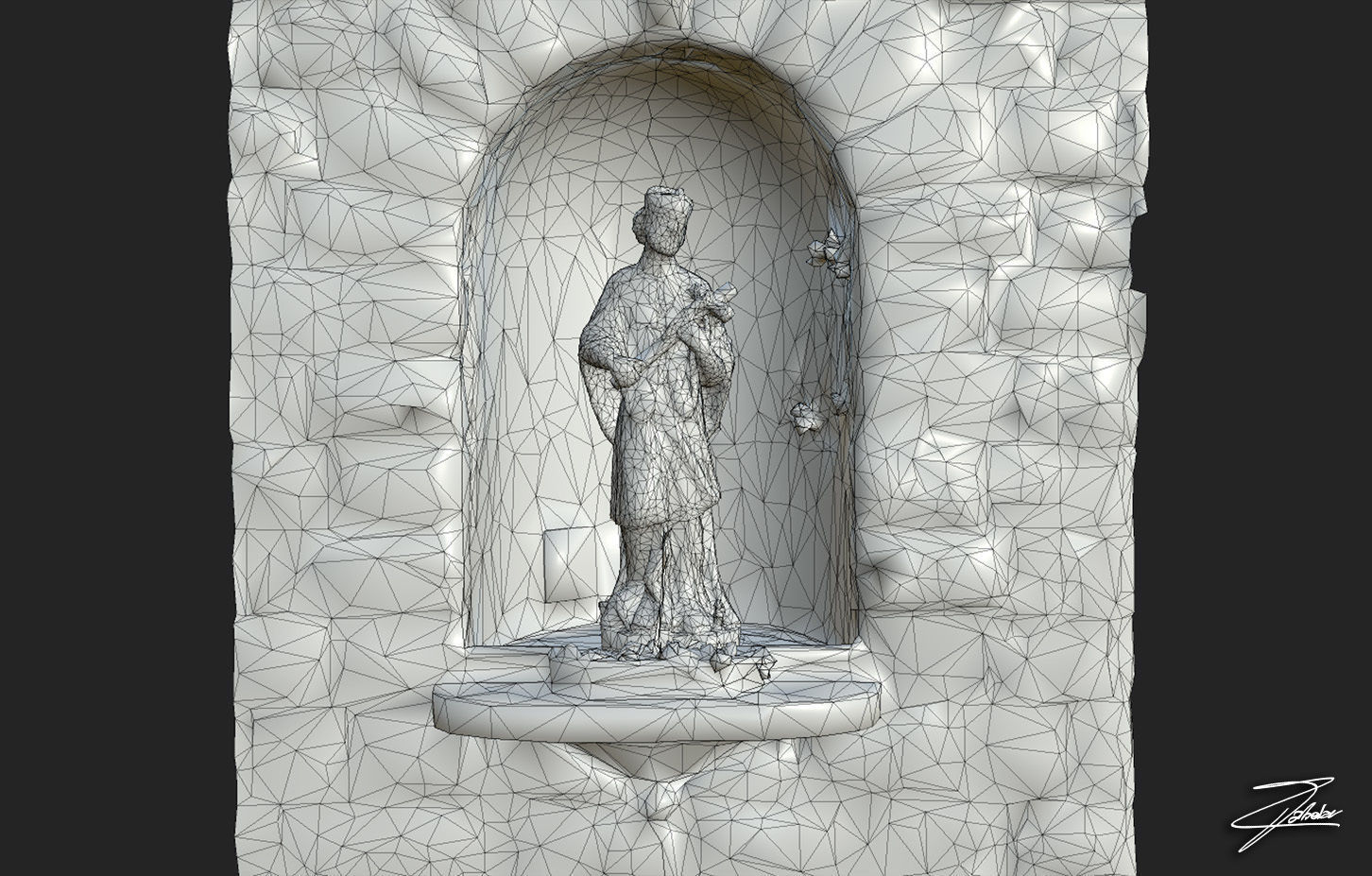San Giovanni Nepomuceno Low-poly 3D model_14