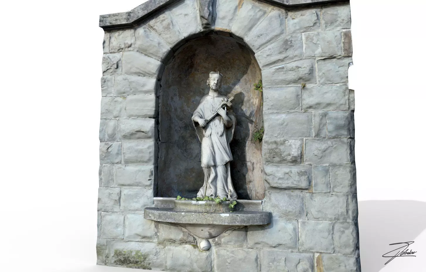 San Giovanni Nepomuceno Low-poly 3D model_0