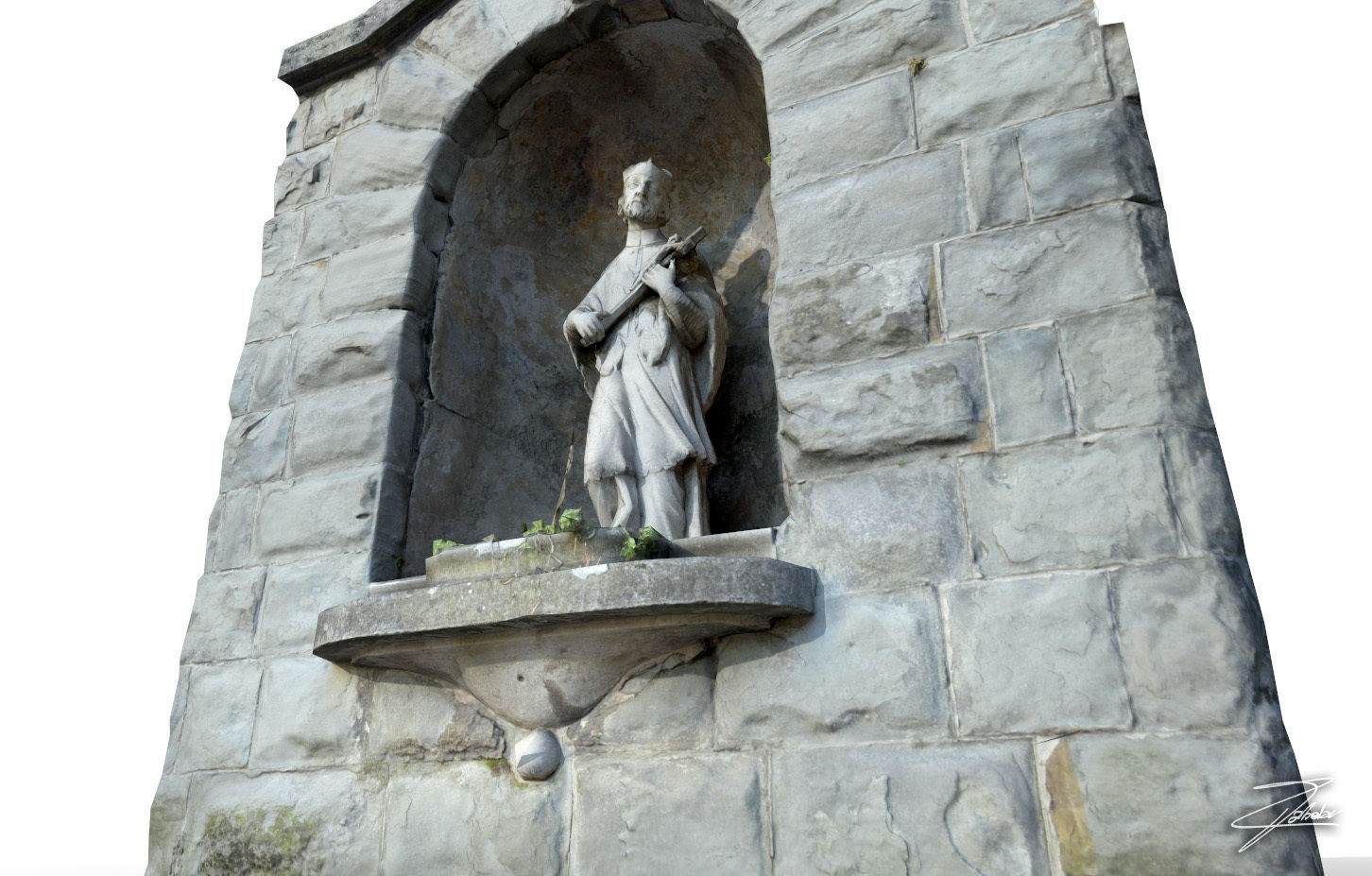 San Giovanni Nepomuceno Low-poly 3D model_3