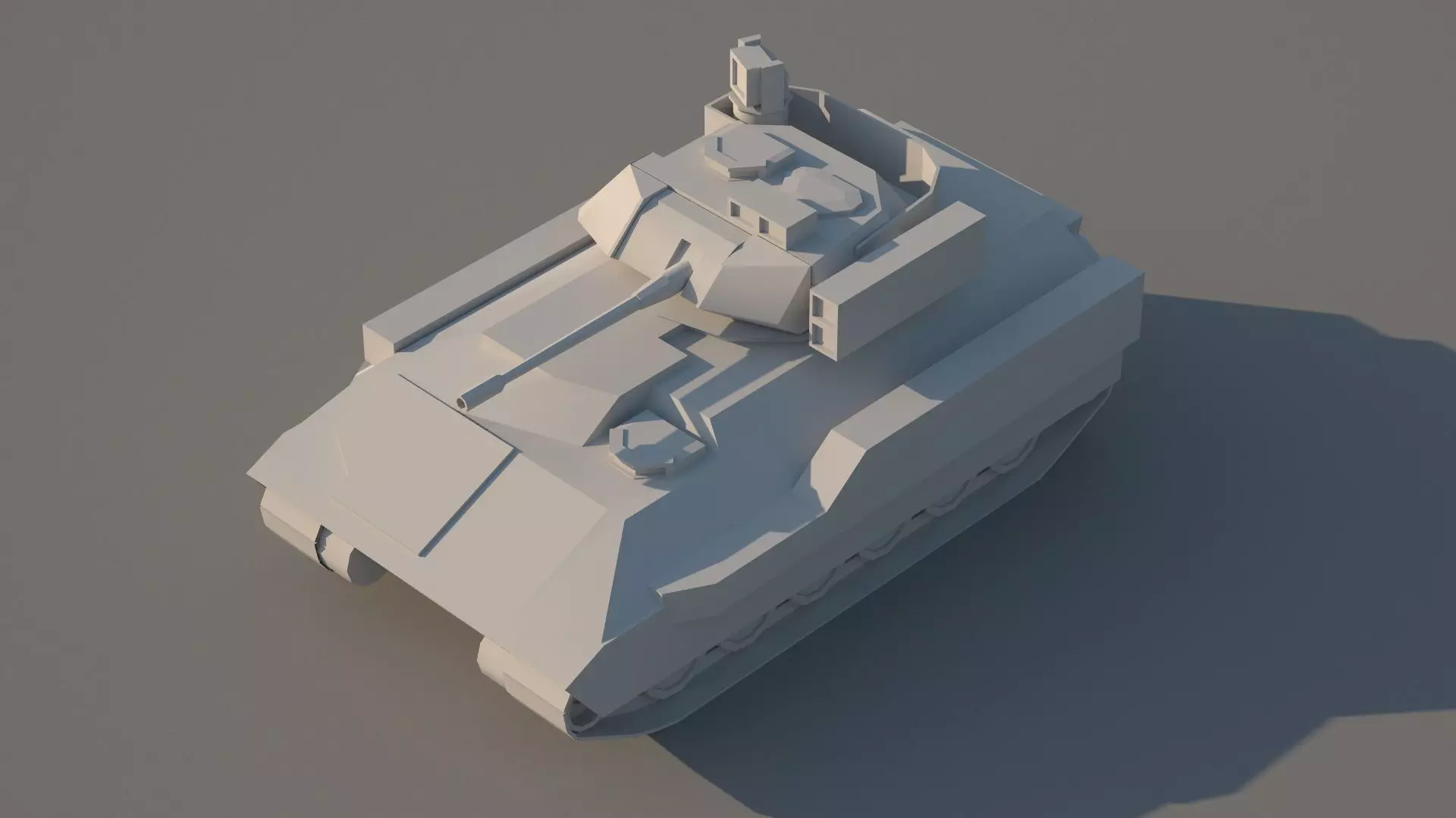 Bradley 3D model armoured tank Low-poly 3D model_0