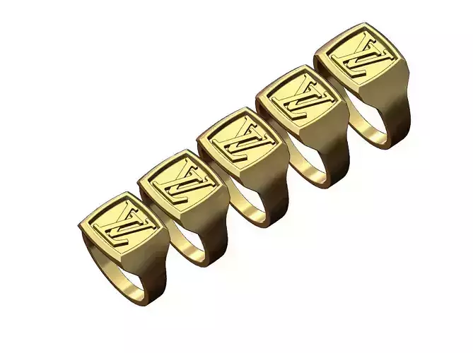 Louis Vuitton geometric signet ring