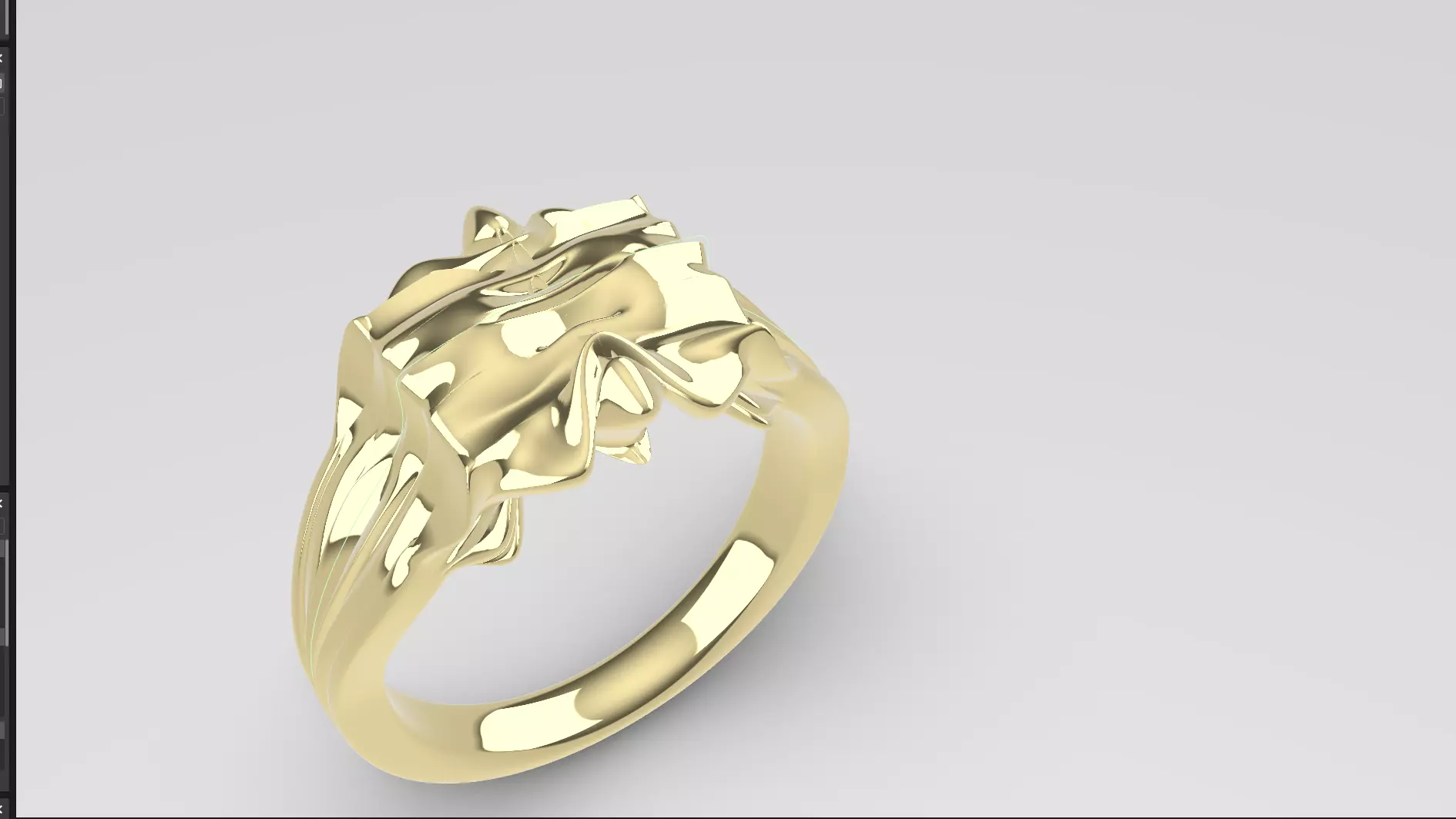 Rings gold ring with diamond in center Free 3D print model