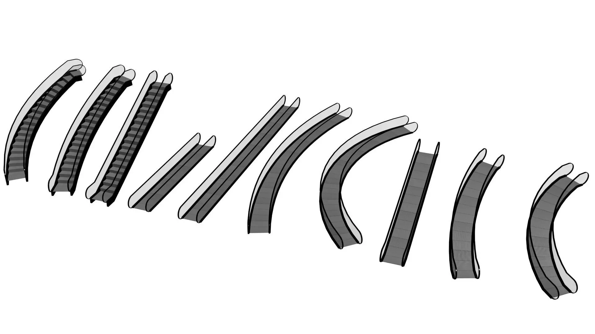 Travelator Escalator Collection 3D model