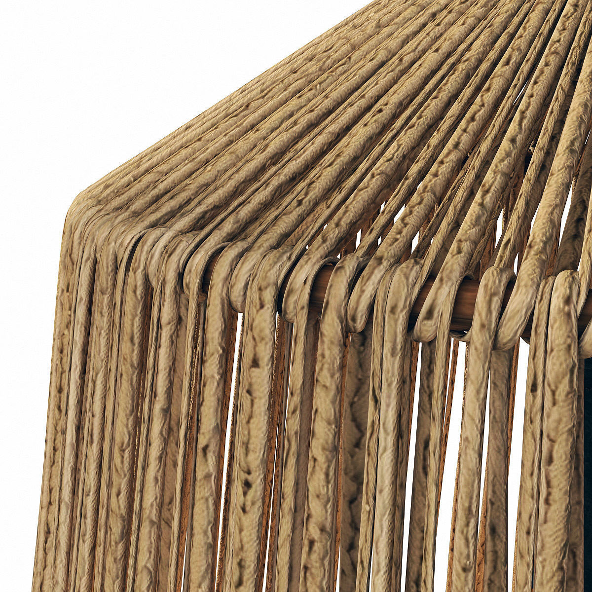 Lamp wood rotang wicker barrel 3D model_6