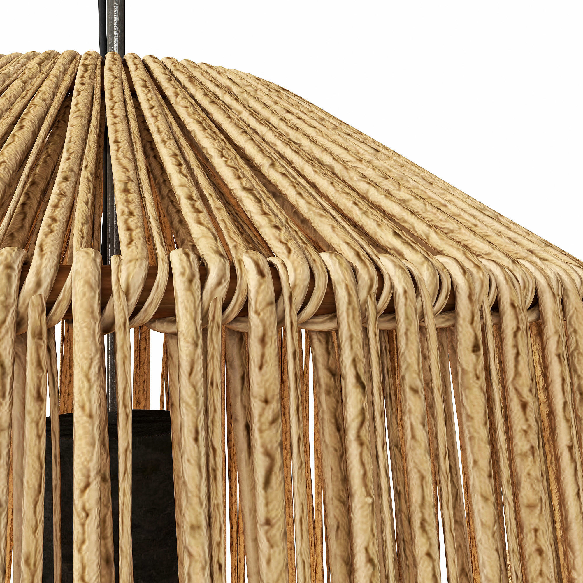 Lamp wood rotang wicker barrel 3D model_12