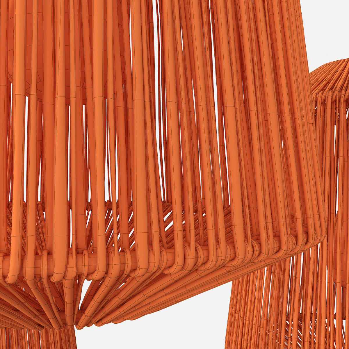 Lamp wood rotang wicker barrel 3D model_20