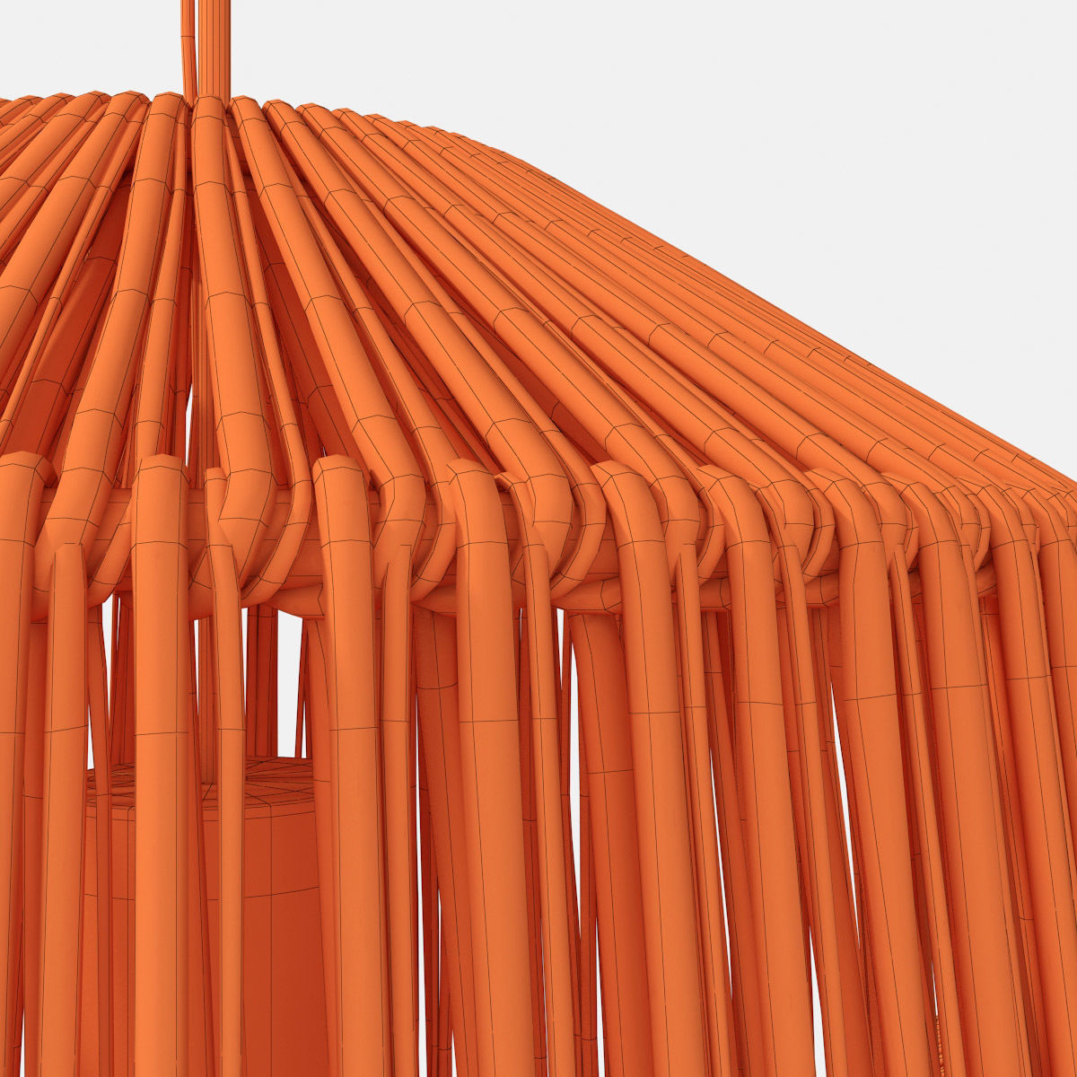 Lamp wood rotang wicker barrel 3D model_23