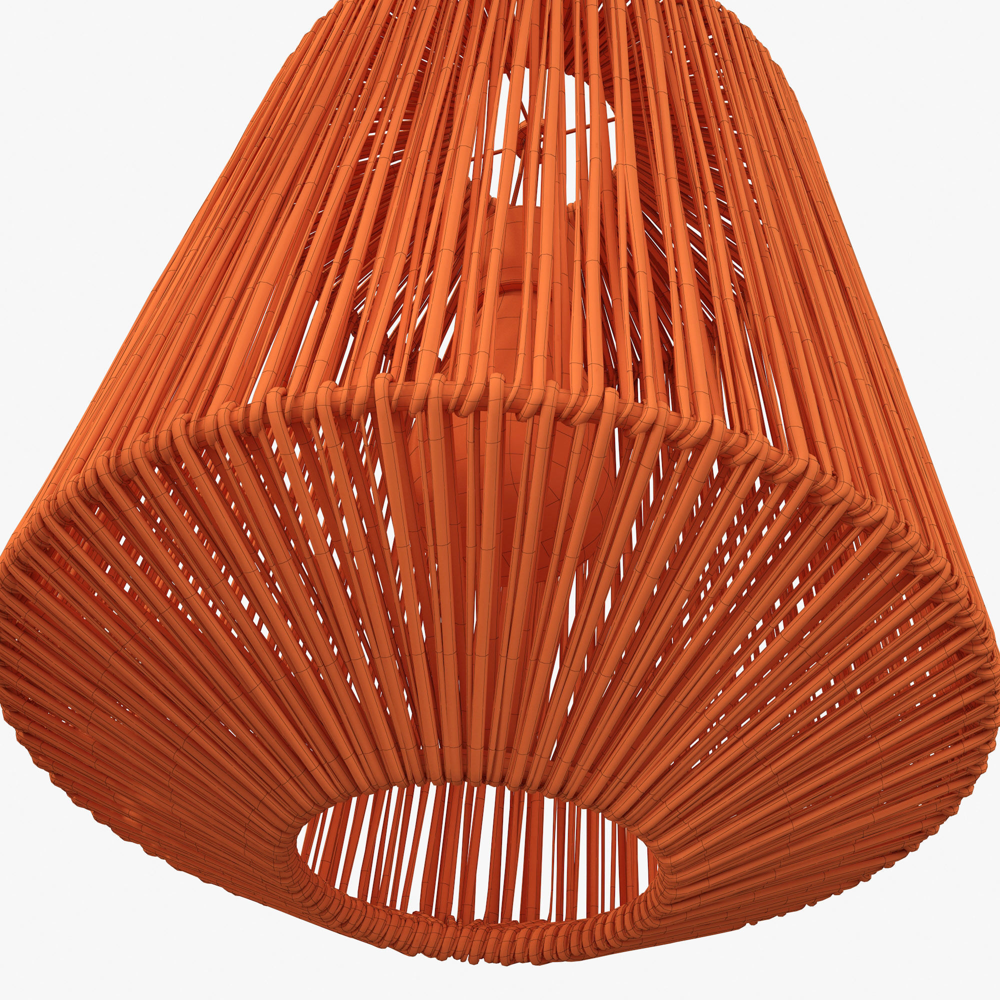 Lamp wood rotang wicker barrel 3D model_24
