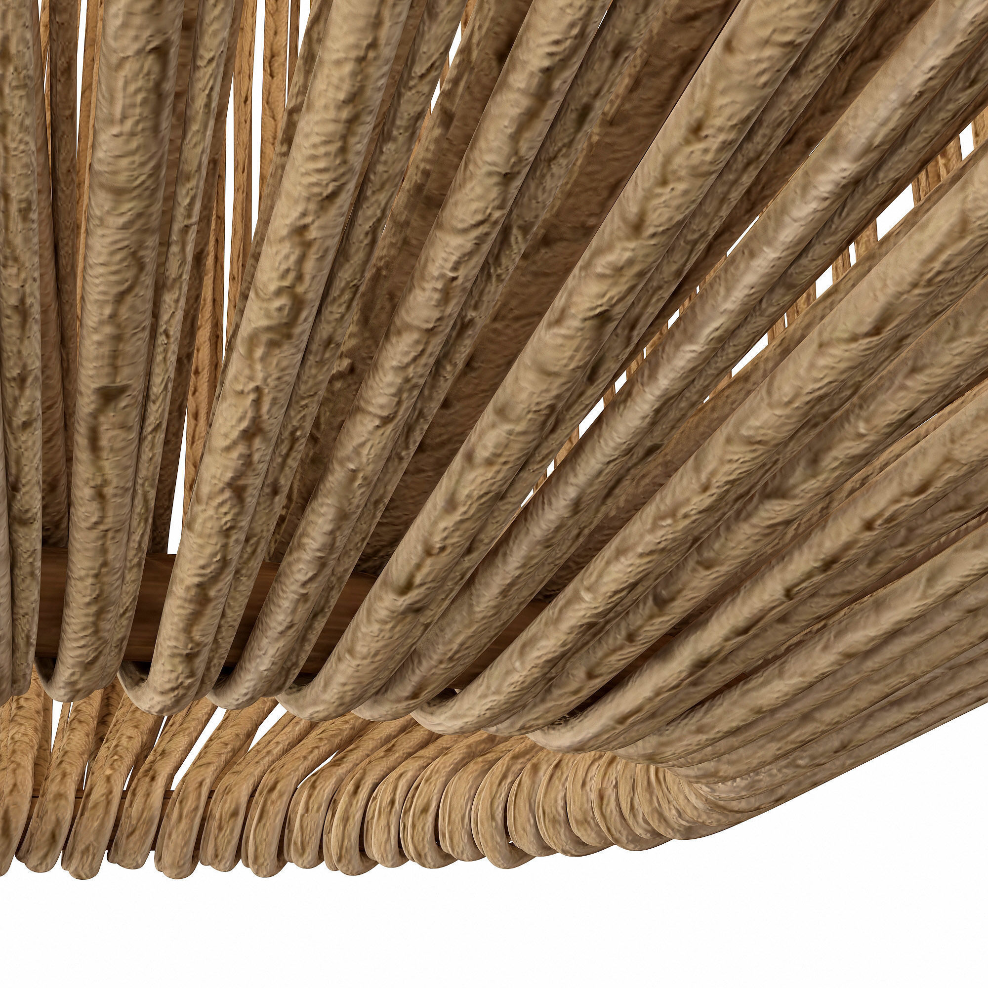 Lamp wood rotang wicker barrel 3D model_8