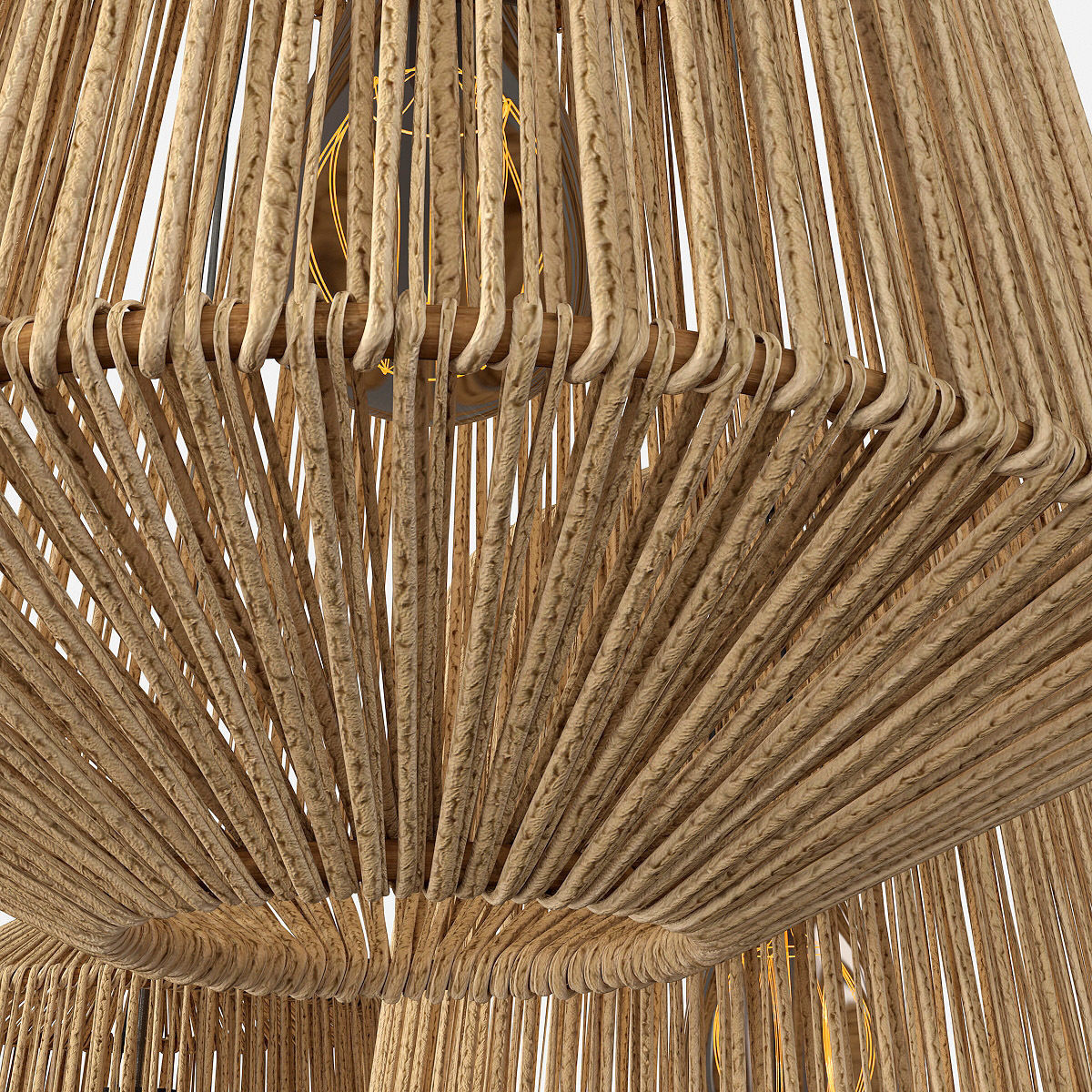 Lamp wood rotang wicker barrel 3D model_10