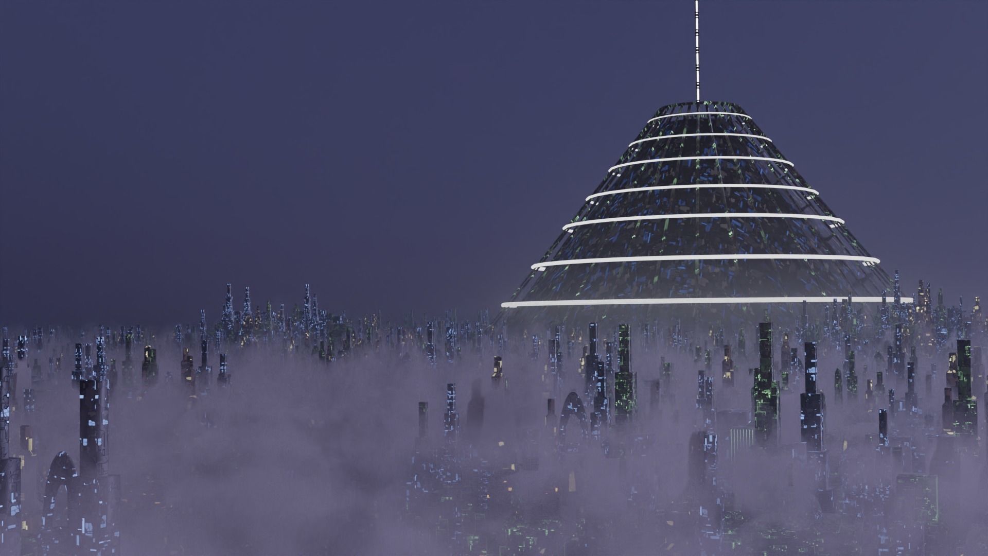 Sci-fi City 3D model_7