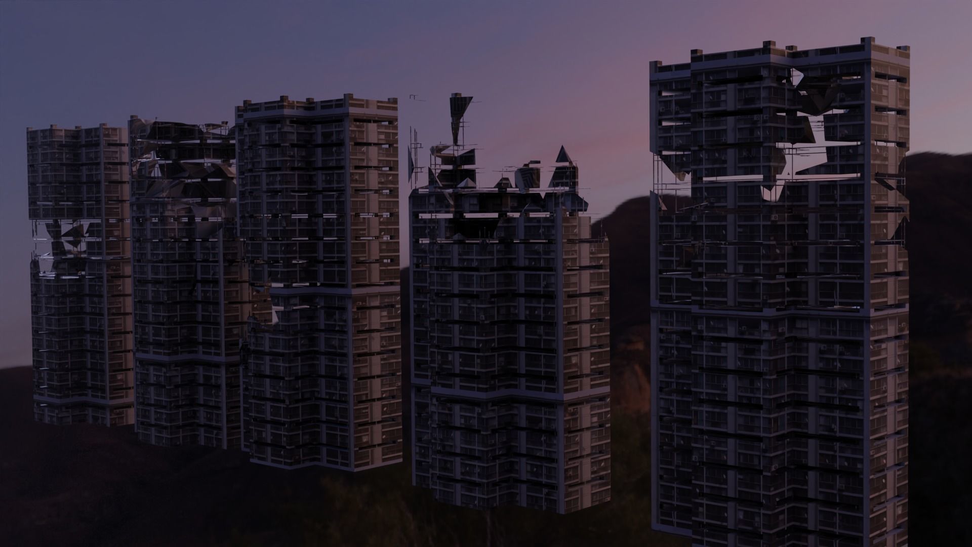 Sci-fi City 3D model_14