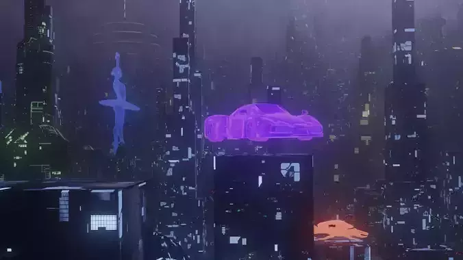 Sci-fi City 3D model